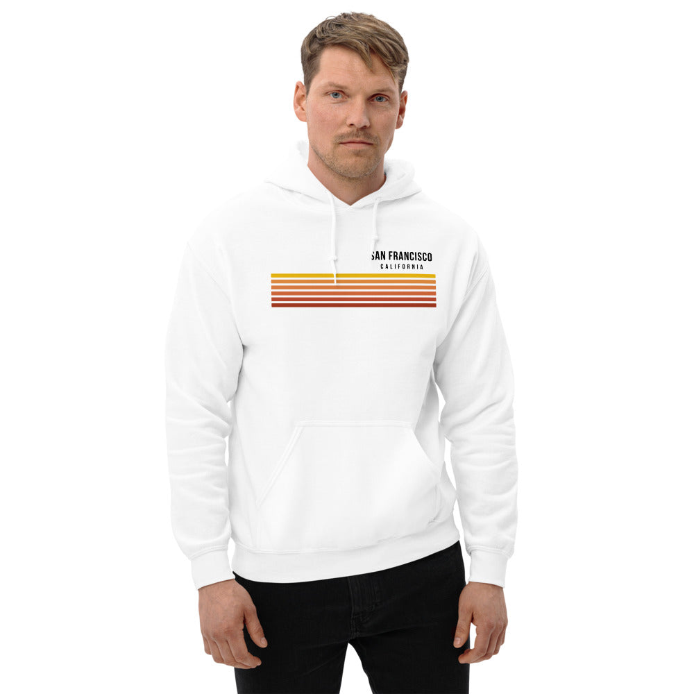 Retro San Francisco California Vacation Stripes Unisex Hoodie Top Sweatshirt