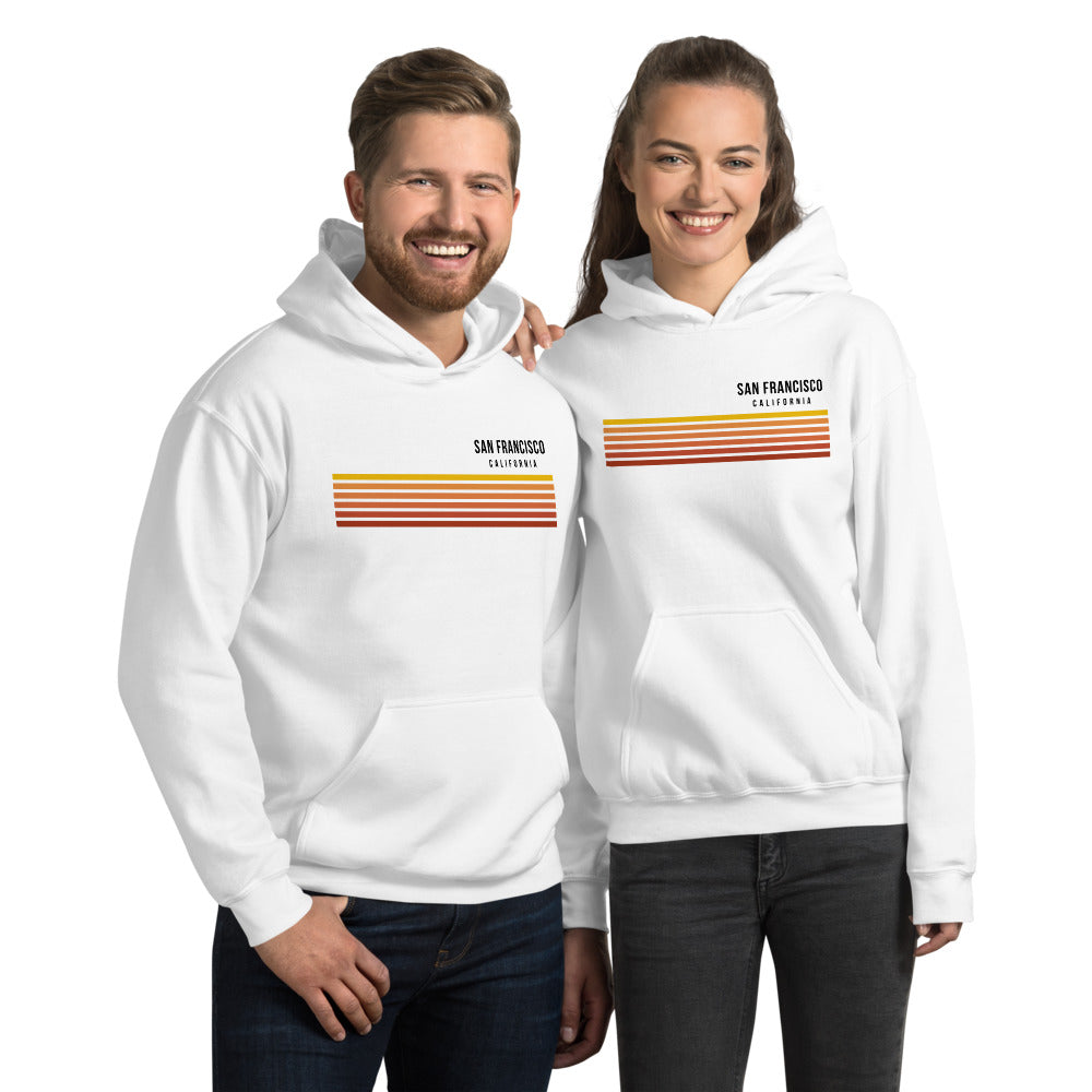 Retro San Francisco California Vacation Stripes Unisex Hoodie Top Sweatshirt