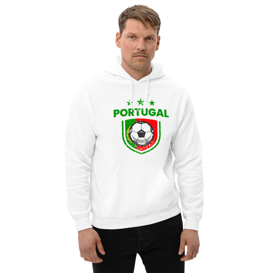 Retro Portugal Soccer Team Football Fan Country Portuguese Flag Unisex Hoodie Top Sweatshirt