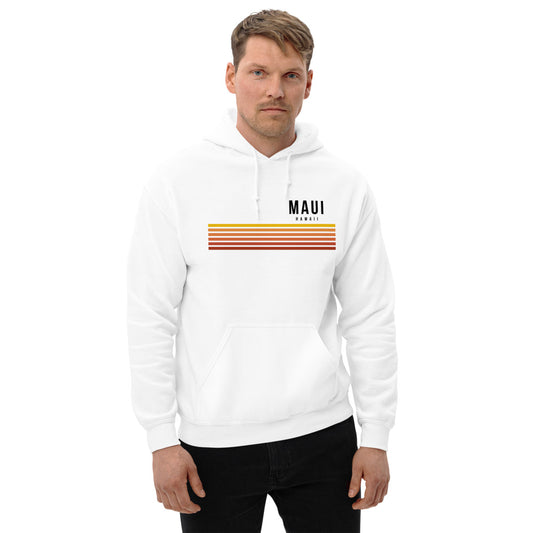 Retro Maui Hawaii Vacation Stripes Unisex Hoodie Top Sweatshirt
