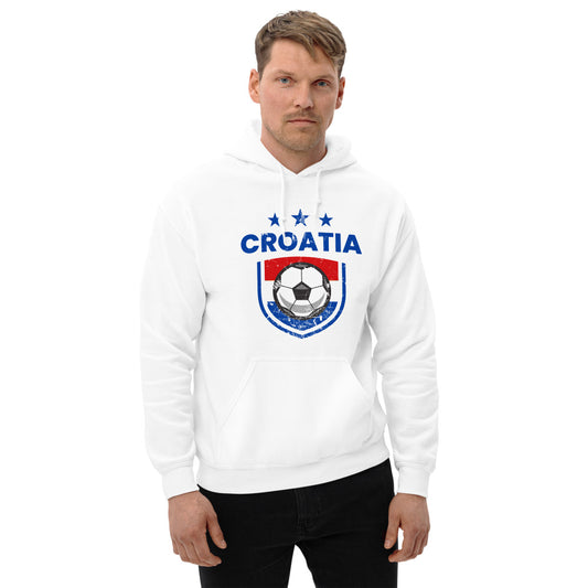 Retro Croatia Soccer Team Football Fan Country Croatian Flag Unisex Hoodie Top Sweatshirt