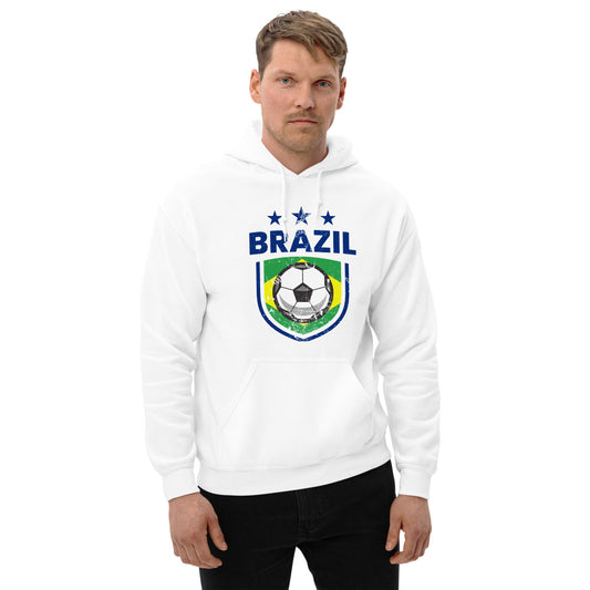 Retro Brazil Soccer Team Football Fan Country Brasil Brazilian Flag Unisex Hoodie Top Sweatshirt