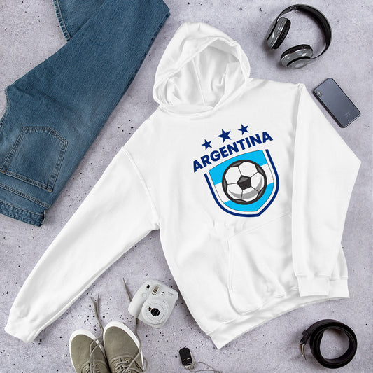 Retro Argentina Soccer Team Football Fan Country Argentinian Flag Unisex Hoodie Top Sweatshirt