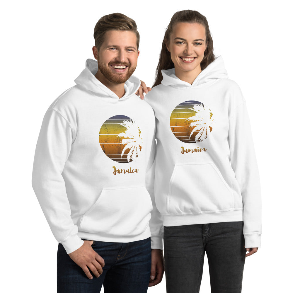 Retro Jamaica  Beach Palm Tree Vacation Souvenir Unisex Hoodie Top Sweatshirt