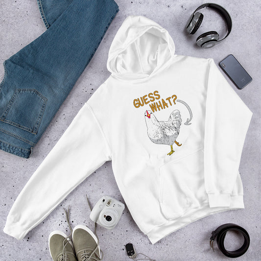 Funny Guess What Chicken Butt Joke Quote Unisex Hoodie Top Sweatshirt