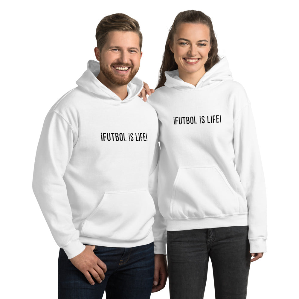 Funny Futbol Is Life Quote Football Soccer Fan Unisex Hoodie Top Sweatshirt