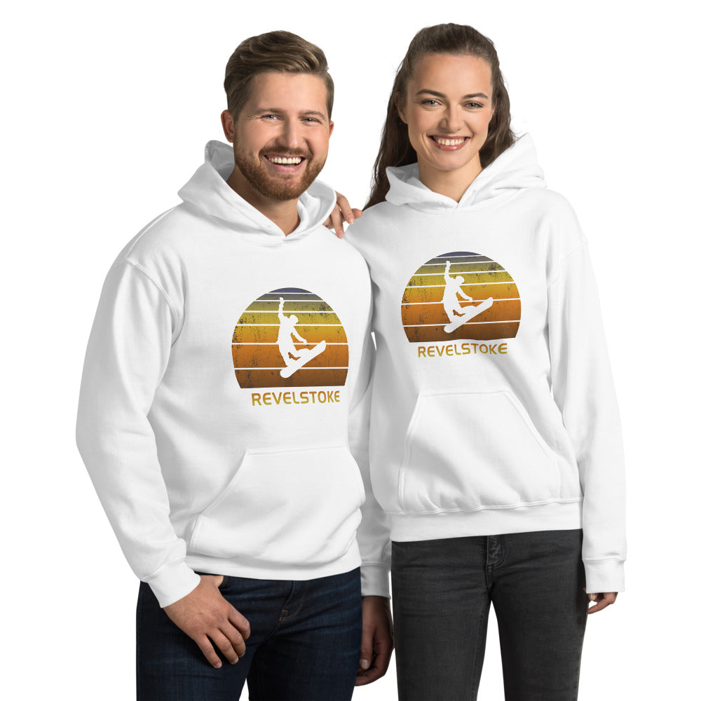 Retro Revelstoke Canada Snowboarding Fan Unisex Hoodie Top Sweatshirt