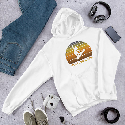 Retro Mount Bachelor Snowboarding Fan Unisex Hoodie Top Sweatshirt