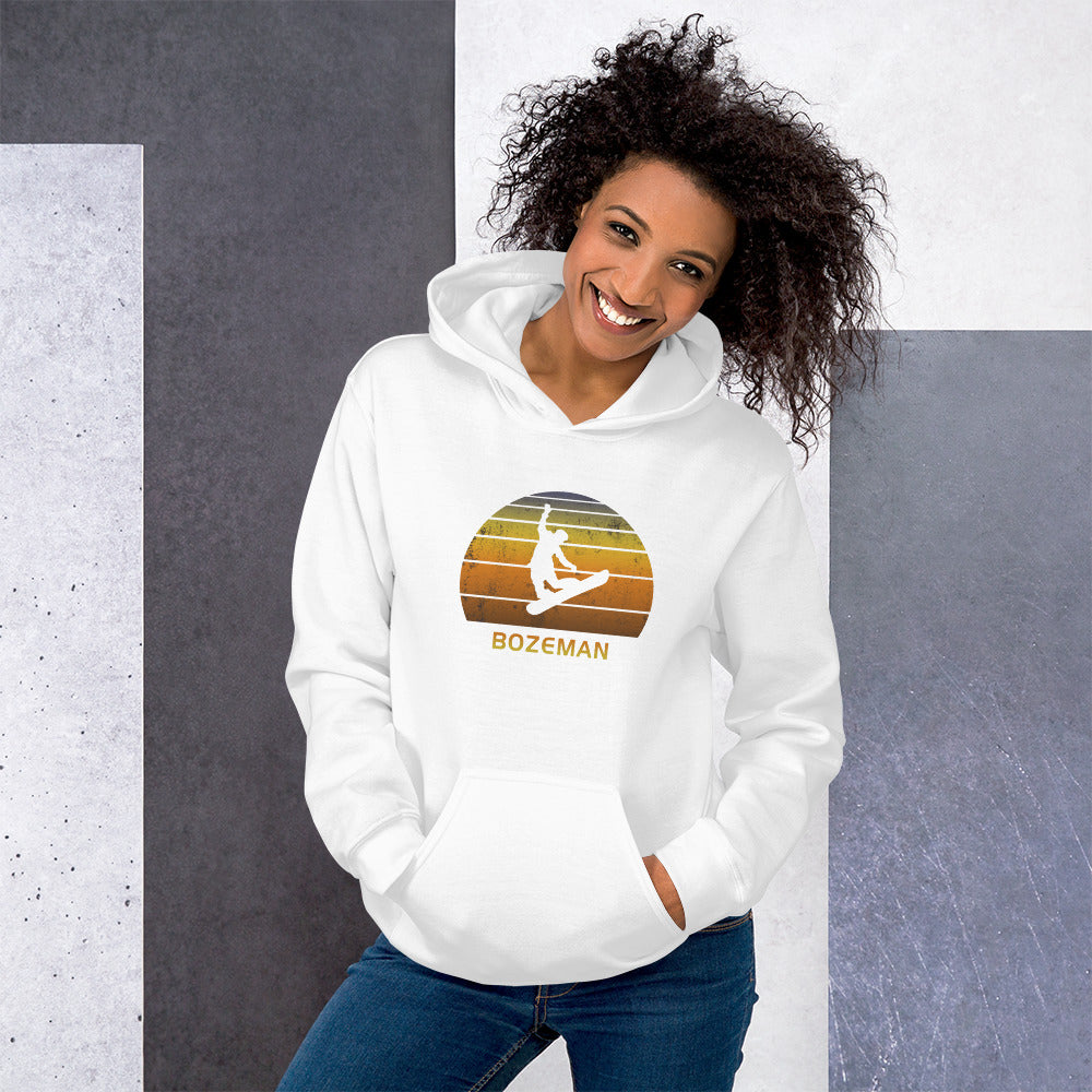 Retro Bozeman Montana Snowboarding Fan Unisex Hoodie Top Sweatshirt