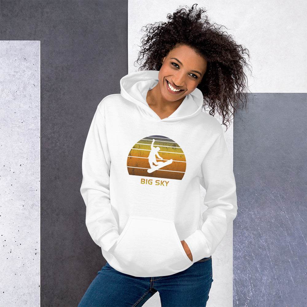 Retro Big Sky Montana Snowboarding Fan Unisex Hoodie Top Sweatshirt