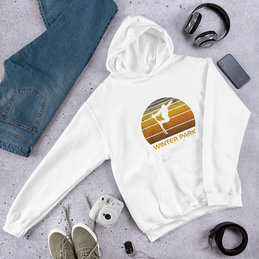 Cool Retro Winter Park Colorado Skiing Ski Fan Unisex Hoodie Top Sweatshirt