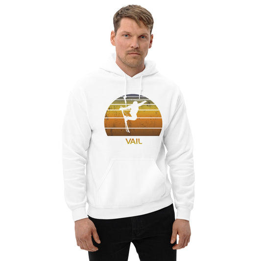 Cool Retro Vail Colorado Skiing Ski Fan Unisex Hoodie Top Sweatshirt