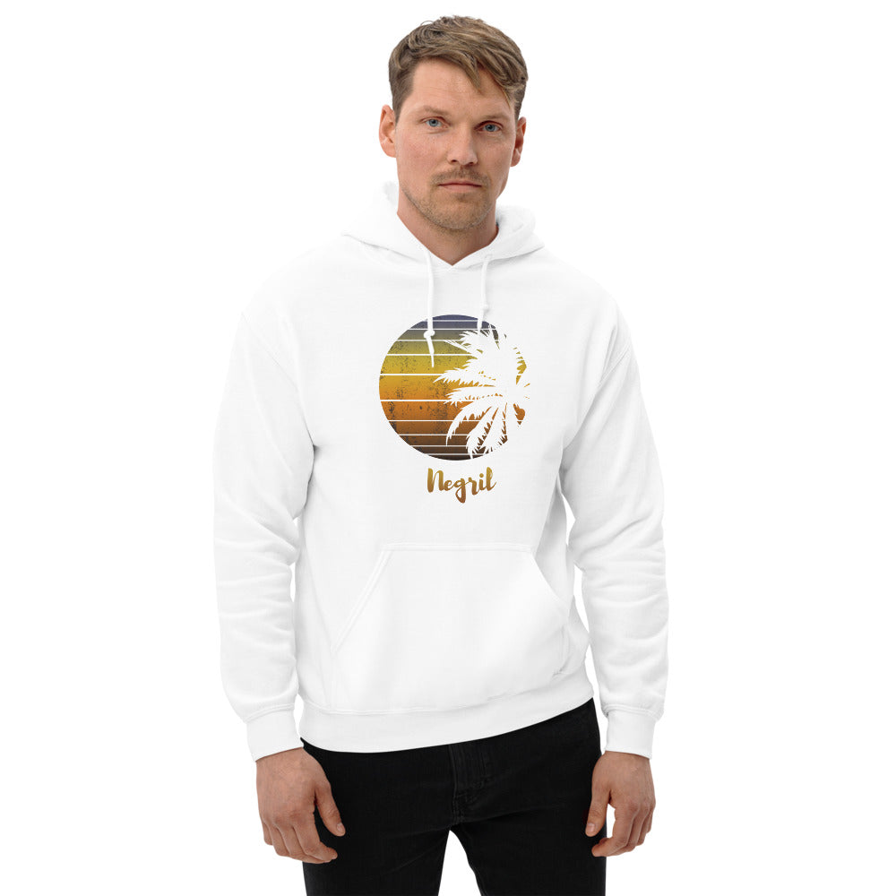 Retro Negril Jamaica  Beach Palm Tree Vacation Souvenir Unisex Hoodie Top Sweatshirt