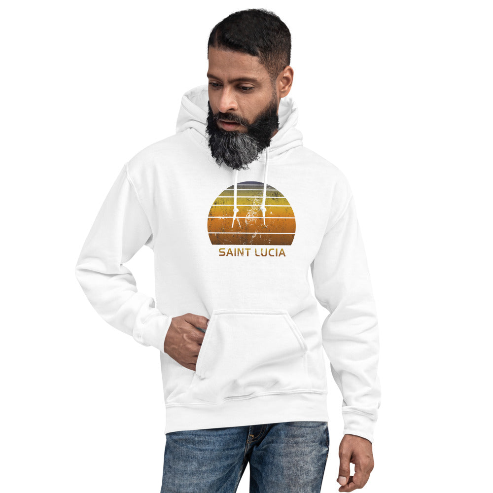 Retro Saint Lucia  Beach Vacation Souvenir Unisex Hoodie Top Sweatshirt