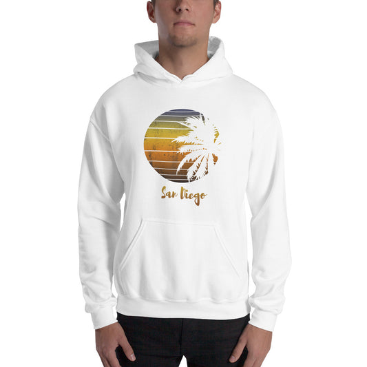 Retro San Diego California Beach Vacation Souvenir Palm Tree Unisex Hoodie Top Sweatshirt