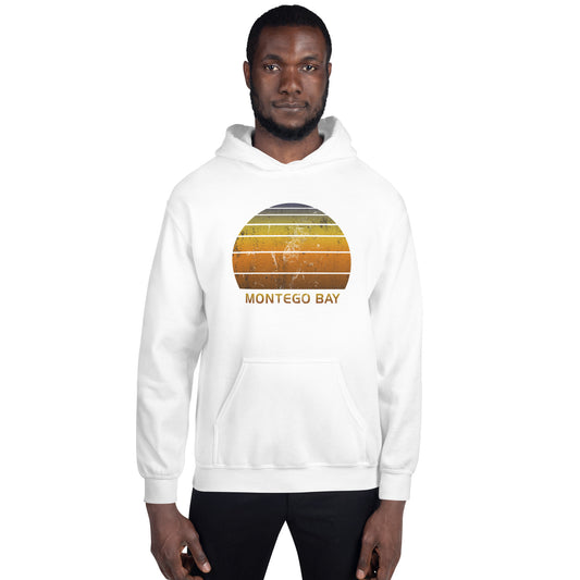 Retro Montego Bay Jamaica  Beach Vacation Souvenir Unisex Hoodie Top Sweatshirt