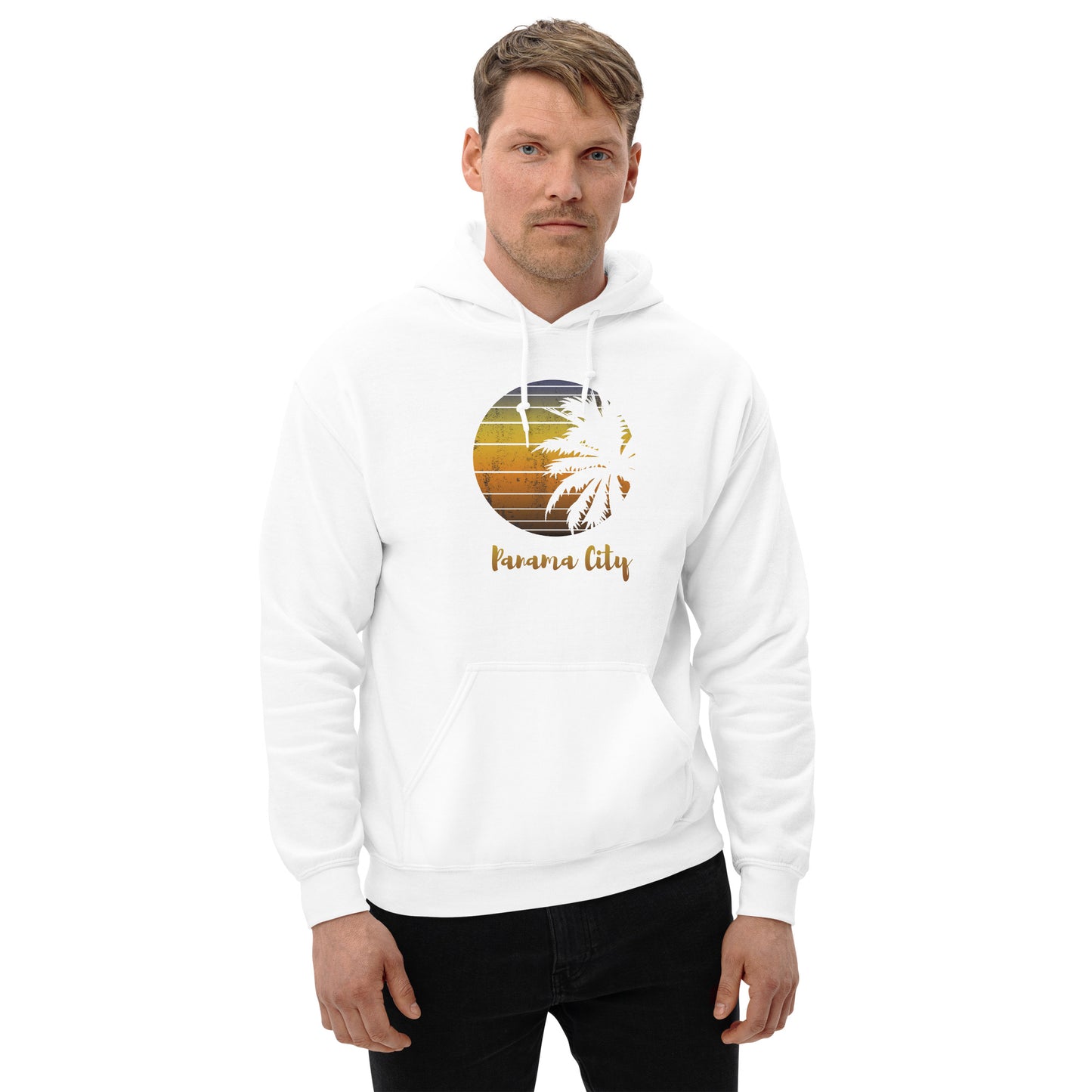 Retro Panama City Florida Beach Palm Tree Vacation Souvenir Unisex Hoodie Top Sweatshirt