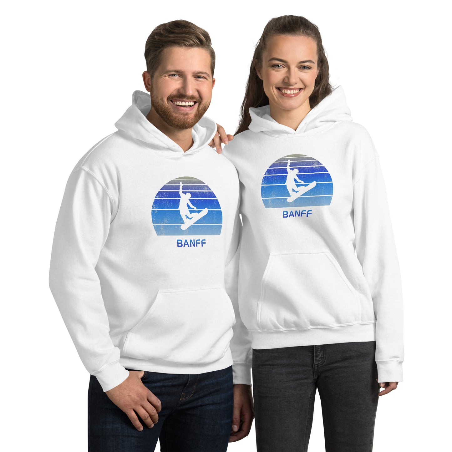 Retro Banff Canada Snowboarding Fan Unisex Hoodie Top Sweatshirt