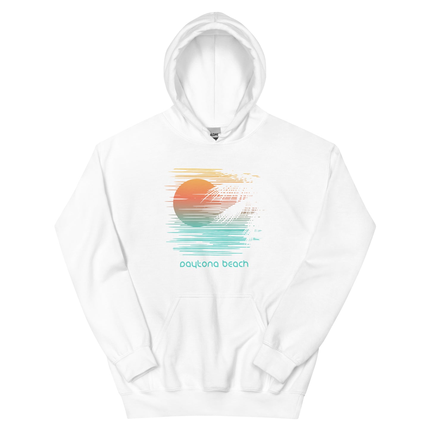 Artistic Daytona Beach Florida Palm Tree Vacation Souvenir Unisex Hoodie Top Sweatshirt