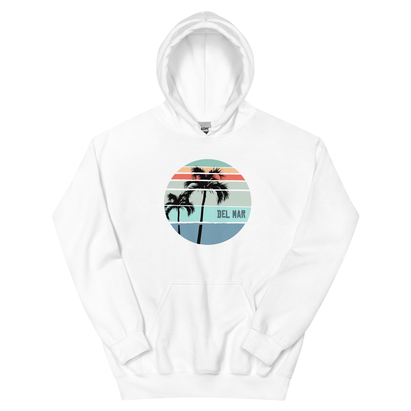 Cool Del Mar California Palm Tree Vacation Souvenir Unisex Hoodie Top Sweatshirt