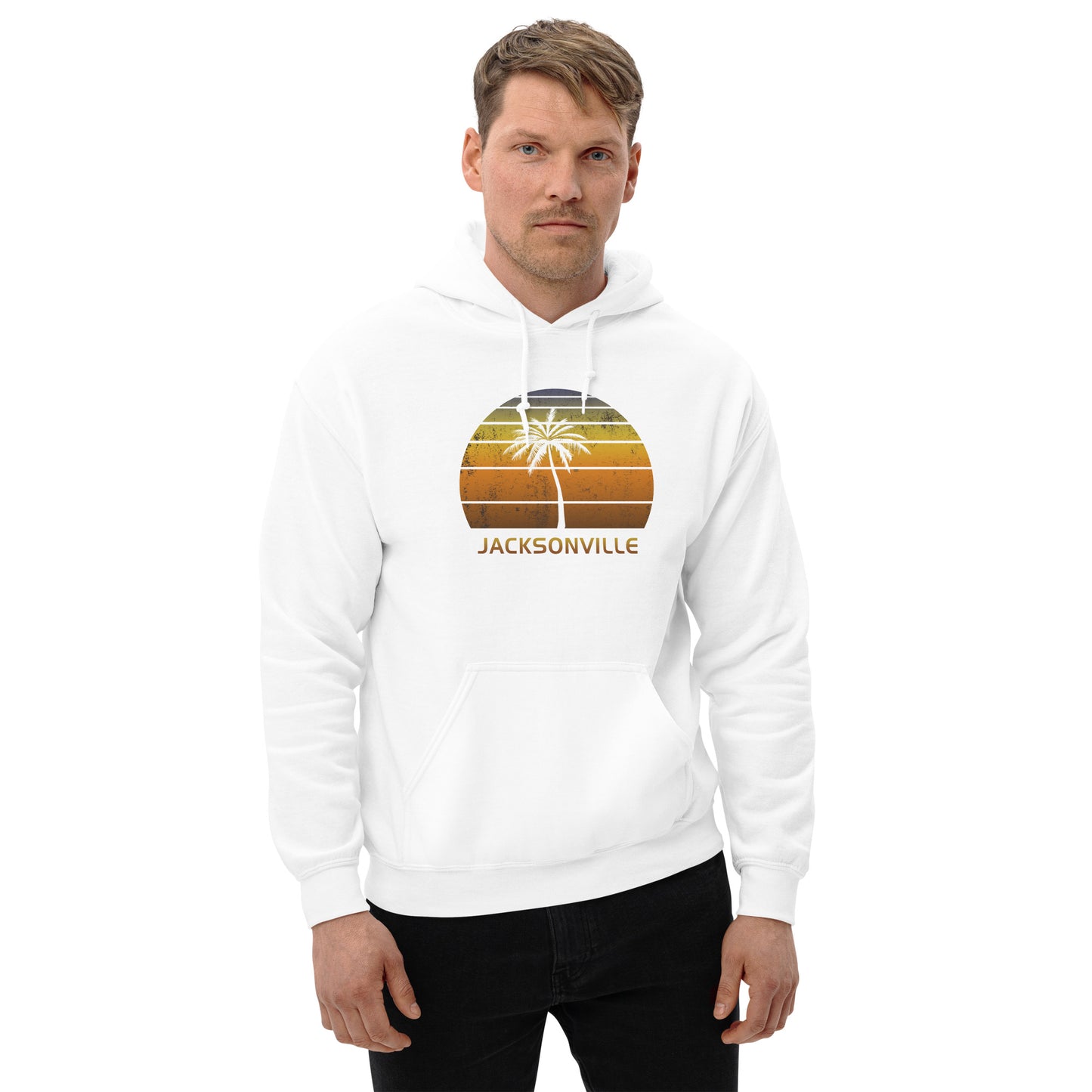 Retro Jacksonville Florida Vintage Sunset Beach Vacation Souvenir Unisex Hoodie Top Sweatshirt