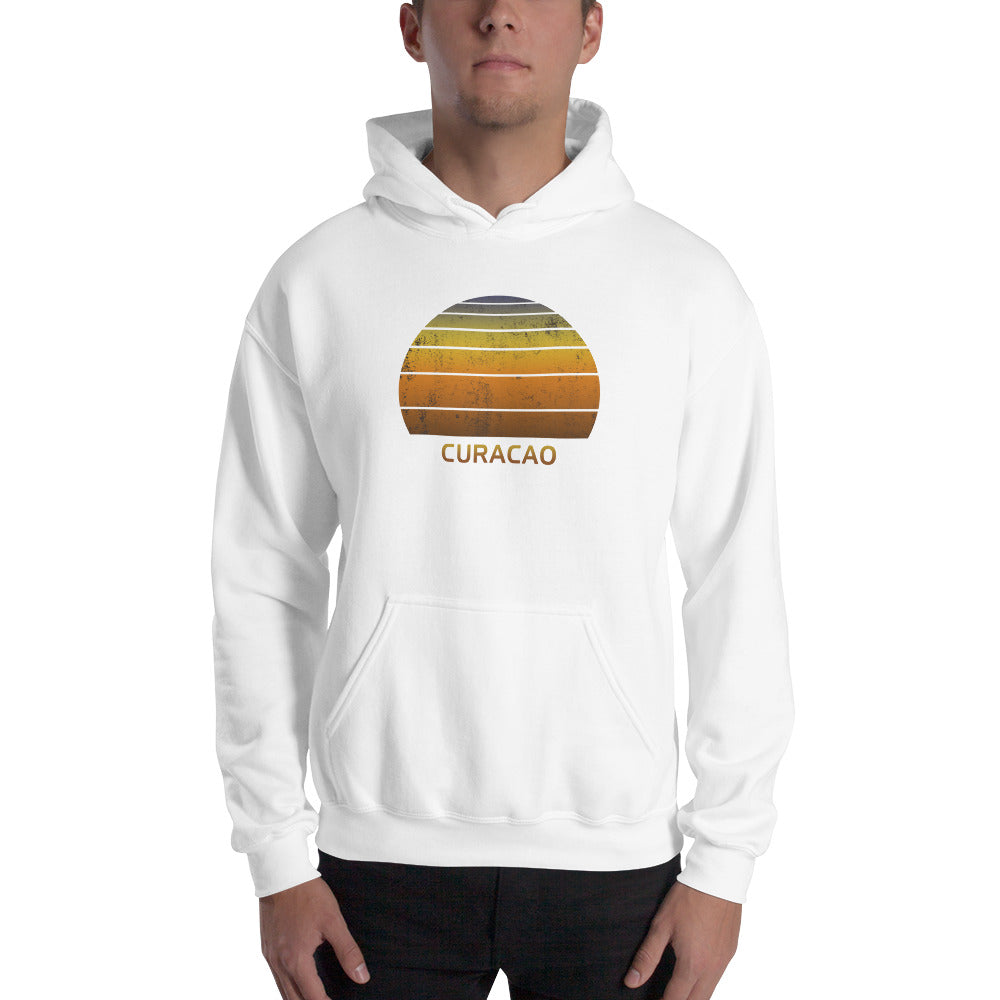 Retro Curacao Vacation Souvenir Sunset Unisex Hoodie Top Sweatshirt