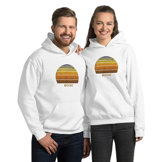 Retro Boise Idaho Vacation Souvenir Sunset Unisex Hoodie Top Sweatshirt