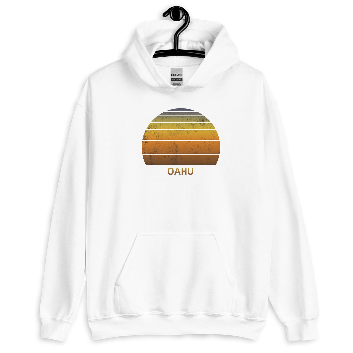 Retro Oahu Hawaii Vacation Souvenir Sunset Unisex Hoodie Top Sweatshirt