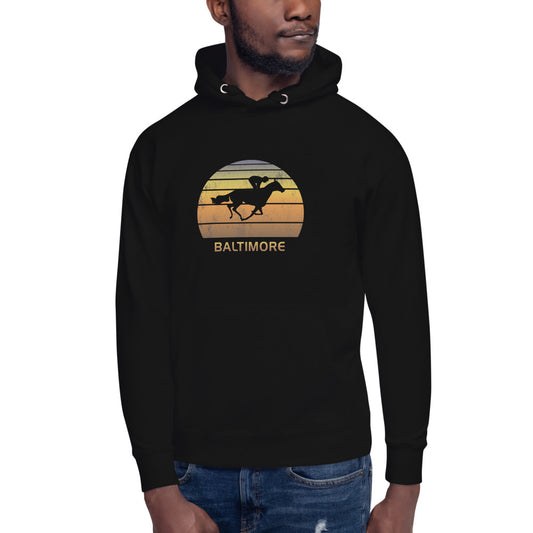 Retro Baltimore Horse Racing Track Derby Fan Unisex Hoodie Top Sweatshirt