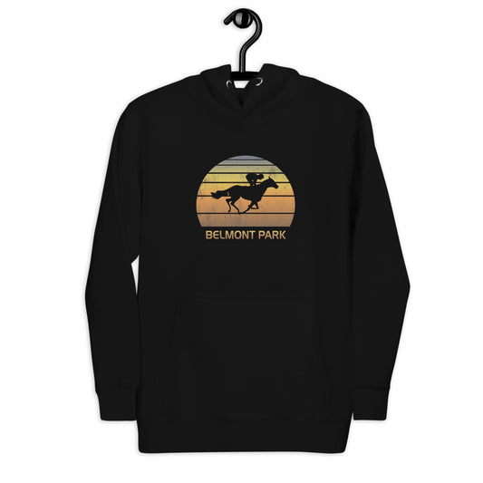 Retro Belmont Horse Racing Track Derby Fan Unisex Hoodie Top Sweatshirt