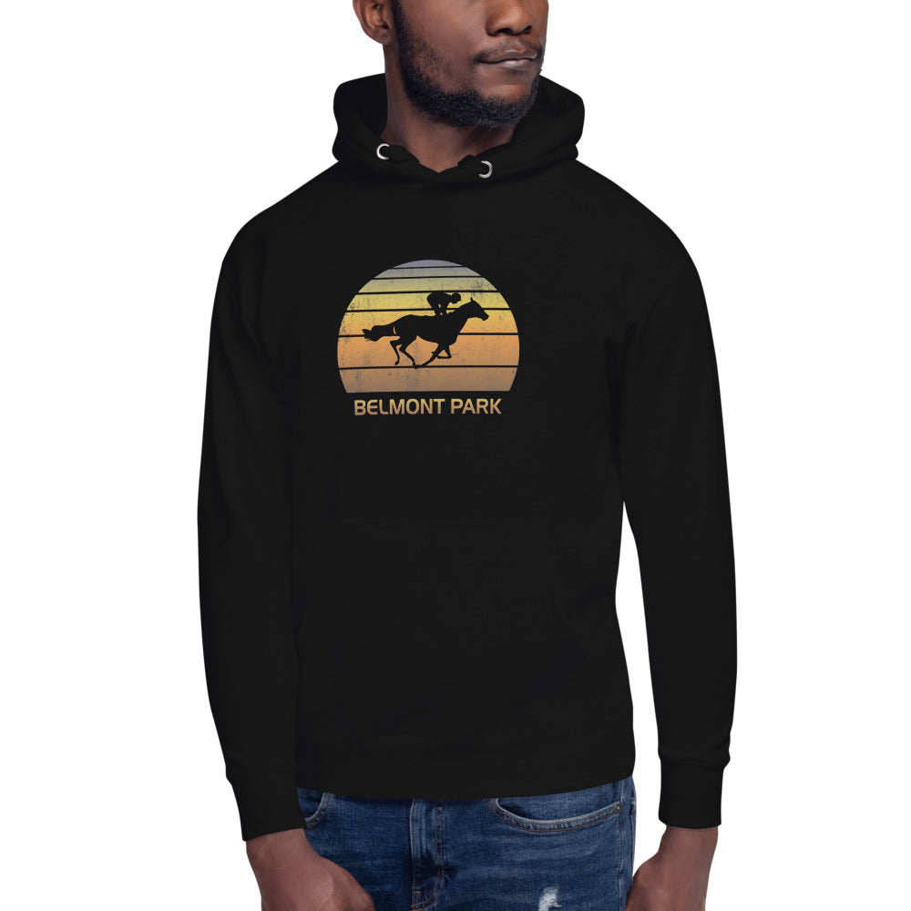 Retro Belmont Horse Racing Track Derby Fan Unisex Hoodie Top Sweatshirt