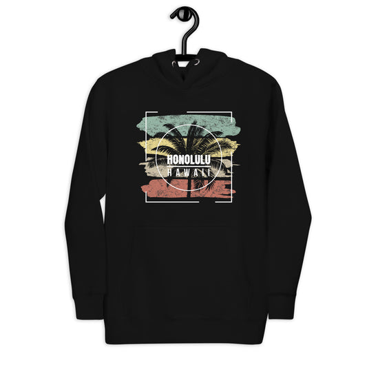 Cool Honolulu Oahu Hawaii Beach Palm Tree Vacation Souvenir Unisex Hoodie Top Sweatshirt