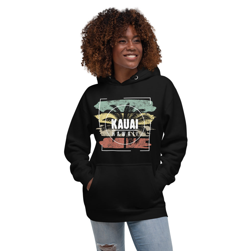 Cool Kauai Hawaii Beach Palm Tree Vacation Souvenir Unisex Hoodie Top Sweatshirt