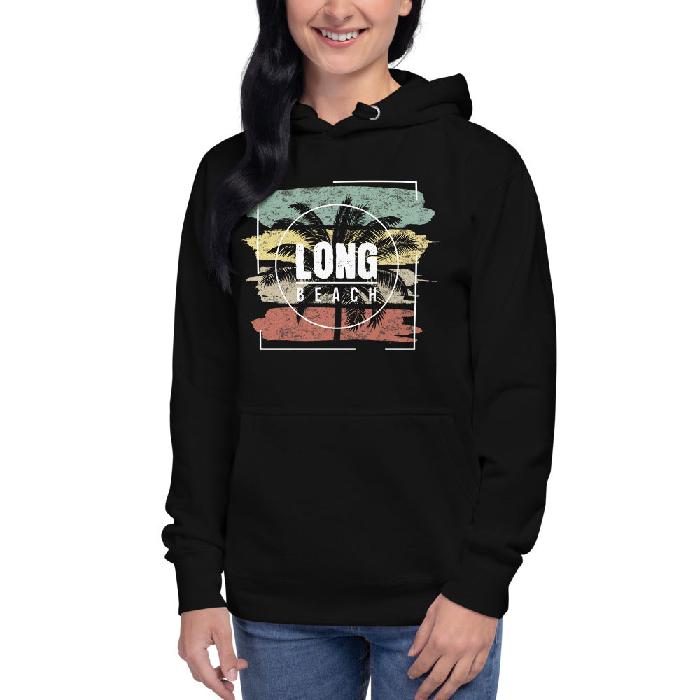 Cool Long Beach California Palm Tree Vacation Souvenir Unisex Hoodie Top Sweatshirt