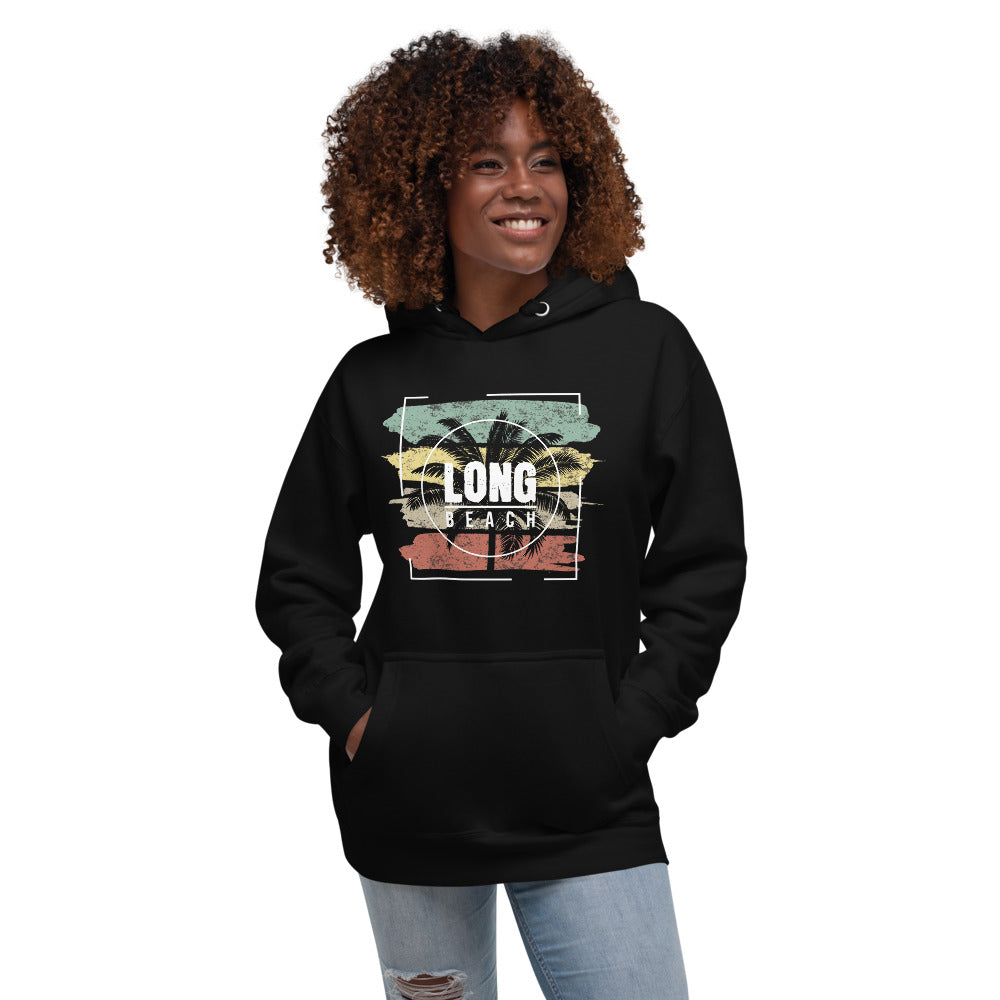 Cool Long Beach California Palm Tree Vacation Souvenir Unisex Hoodie Top Sweatshirt