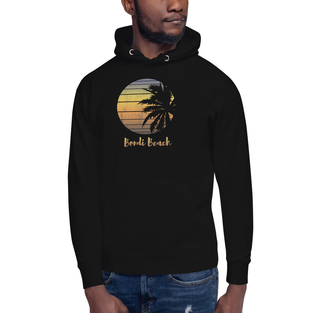 Retro Bondi Beach Australia Palm Tree Vacation Souvenir Unisex Hoodie Top Sweatshirt