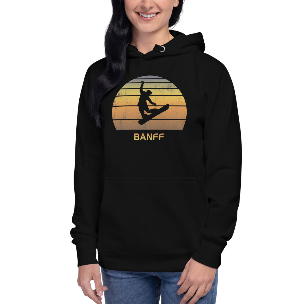 Retro Banff Canada Snowboarding Fan Unisex Hoodie Top Sweatshirt