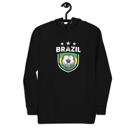 Retro Brazil Soccer Team Football Fan Country Brasil Brazilian Flag Unisex Hoodie Top Sweatshirt