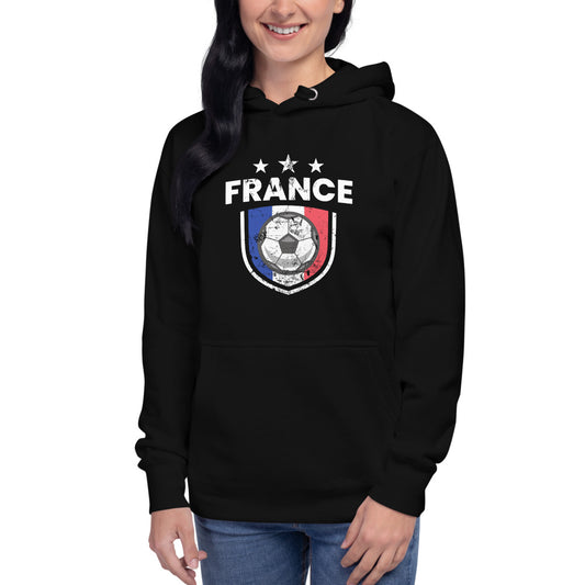 Retro France Soccer Team Football Fan Country French Flag Unisex Hoodie Top Sweatshirt