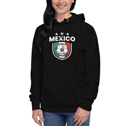 Retro Mexico Soccer Team Football Fan Country Mexican Flag Unisex Hoodie Top Sweatshirt
