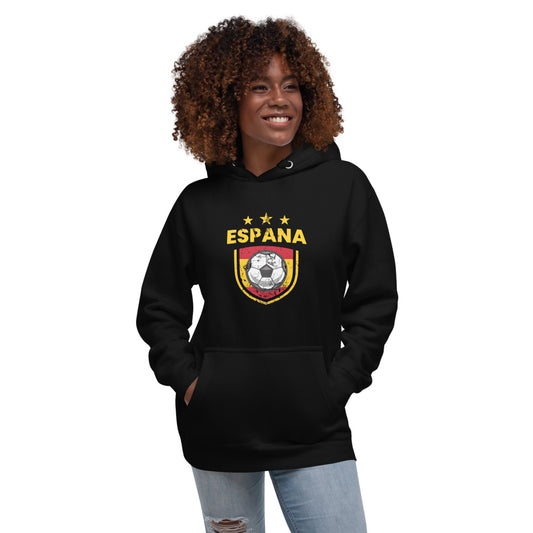 Retro Spain Soccer Team Football Fan Country Espana Spanish Flag Unisex Hoodie Top Sweatshirt