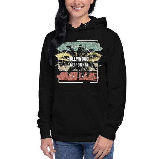 Cool Hollywood California Palm Tree Vacation Souvenir Unisex Hoodie Top Sweatshirt