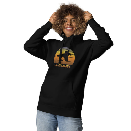 Retro Santa Anita California Horse Racing Track Derby Fan Unisex Hoodie Top Sweatshirt