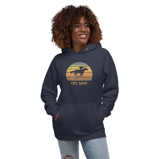 Retro Del Mar California Horse Racing Track Derby Fan Unisex Hoodie Top Sweatshirt