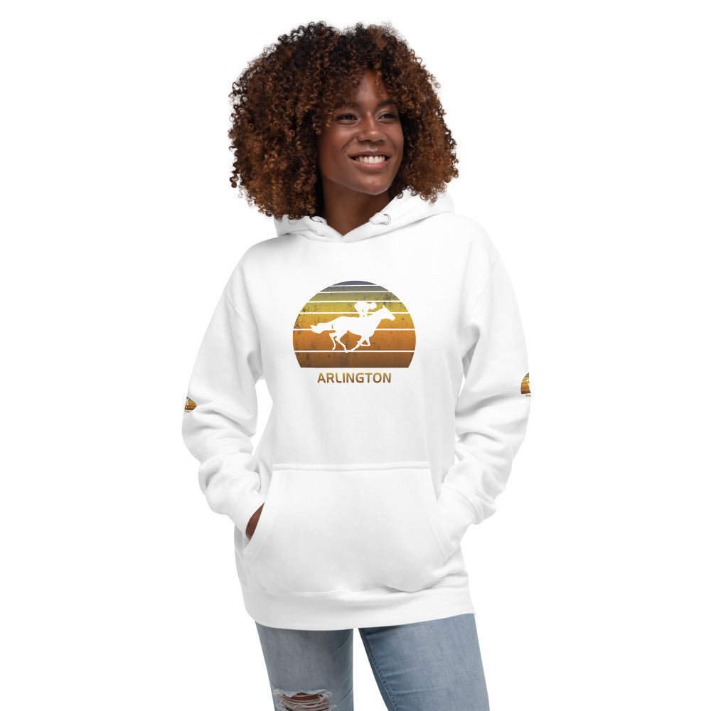 Retro Arlington Horse Racing Track Derby Fan Unisex Hoodie Top Sweatshirt