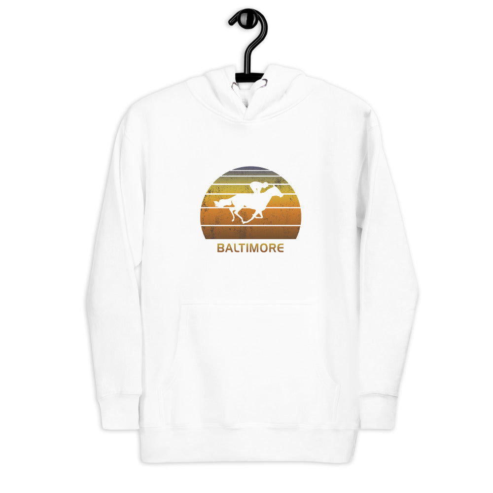 Retro Baltimore Horse Racing Track Derby Fan Unisex Hoodie Top Sweatshirt