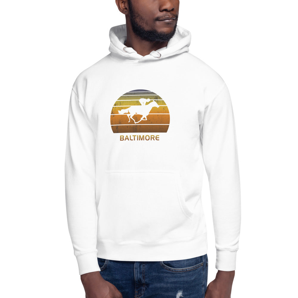 Retro Baltimore Horse Racing Track Derby Fan Unisex Hoodie Top Sweatshirt