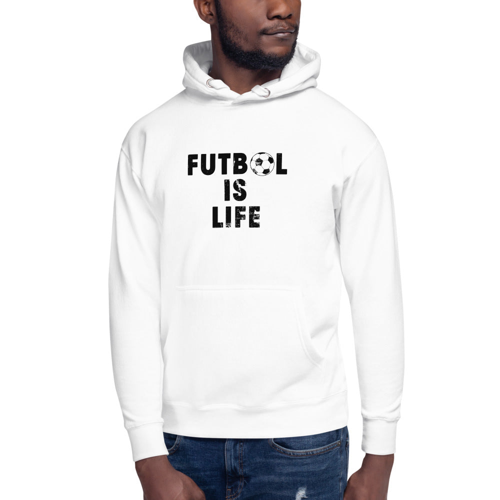 Funny Futbol Is Life Quote Football Fan Soccer Unisex Hoodie Top Sweatshirt