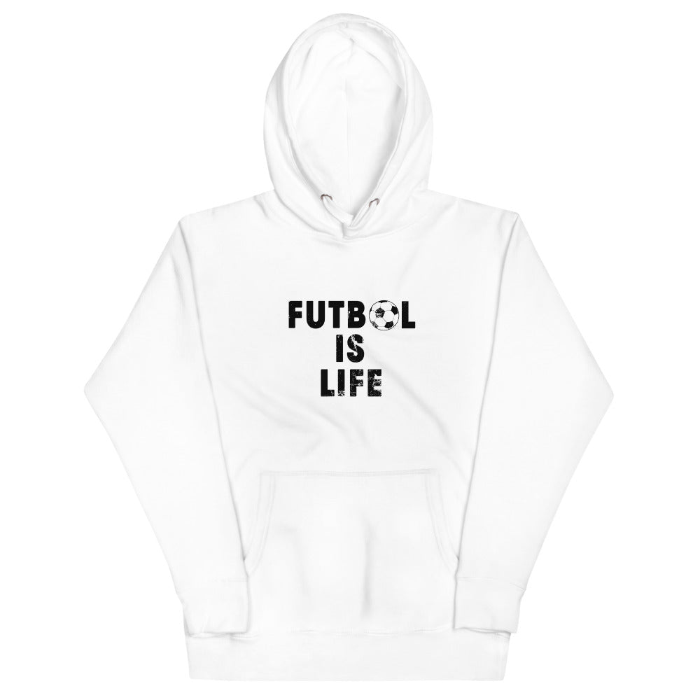 Funny Futbol Is Life Quote Football Fan Soccer Unisex Hoodie Top Sweatshirt