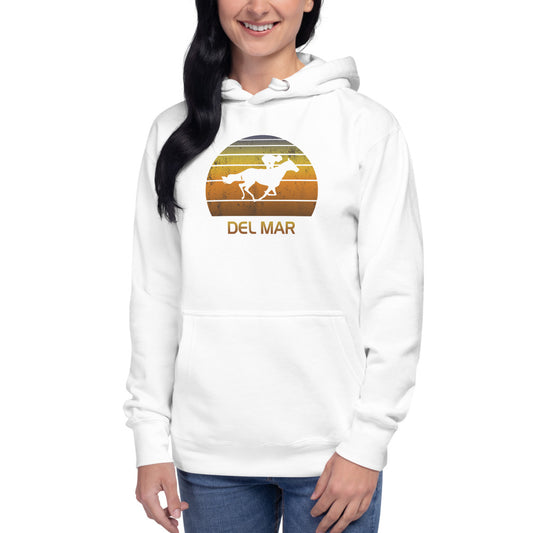 Retro Del Mar California Horse Racing Track Derby Fan Unisex Hoodie Top Sweatshirt